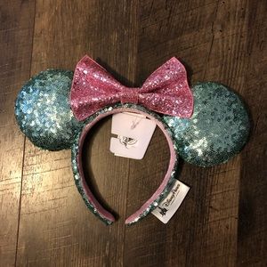 Teal & pink Minnie ears